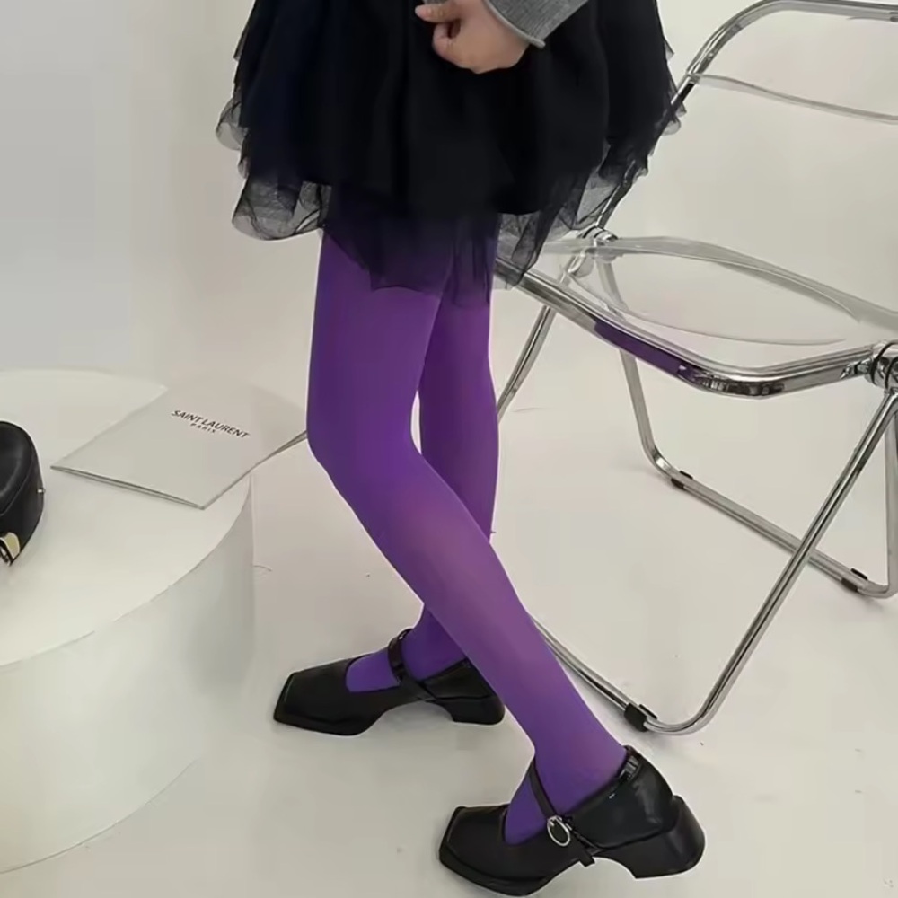 NWT PURPLE velvet stockings opaque tights fashion legs one size leggy THICK 60D